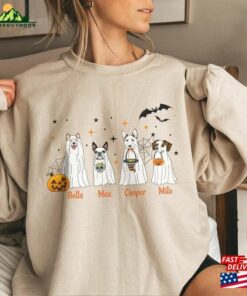 Custom Dog Halloween Sweatshirt Personalized Ghost Sweater Unisex T-Shirt