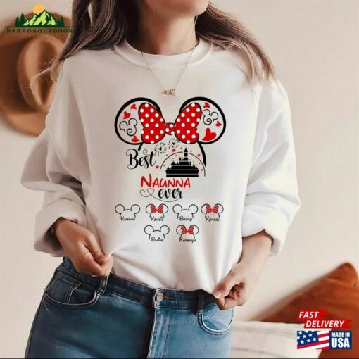 Custom Minnie Grandma Sweatshirt Best Disney Ever Halloween T-Shirt Disneyland Nana Micky Mouse Ears Shirt