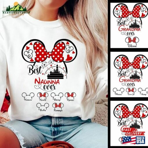 Custom Minnie Grandma Sweatshirt Best Disney Ever Halloween T-Shirt Disneyland Nana Micky Mouse Ears Shirt