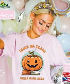 Custom Name Halloween Teacher Shirt Personalized Librarian Kindergarten T-Shirt Classic 1 Custom Name Halloween Teacher Shirt Personalized Librarian Kindergarten T Shirt Classic 2