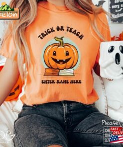 Custom Name Halloween Teacher Shirt Personalized Librarian Kindergarten T-Shirt Classic 2 Custom Name Halloween Teacher Shirt Personalized Librarian Kindergarten T Shirt Classic 3
