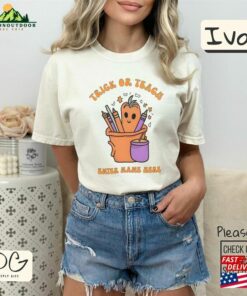 Custom Name Halloween Teacher Shirt Personalized Librarian Kindergarten T-Shirt Hoodie Sweatshirt 3 Custom Name Halloween Teacher Shirt Personalized Librarian Kindergarten T Shirt Hoodie Sweatshirt 4