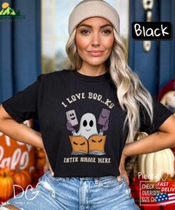 Custom Name Halloween Teacher Shirt Personalized Librarian Kindergarten T-Shirt Sweatshirt Hoodie