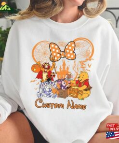Custom Name The Pooh And Friends Halloween Party 2023 Tee Disney Winnie Shirt Family T-Shirt Hoodie