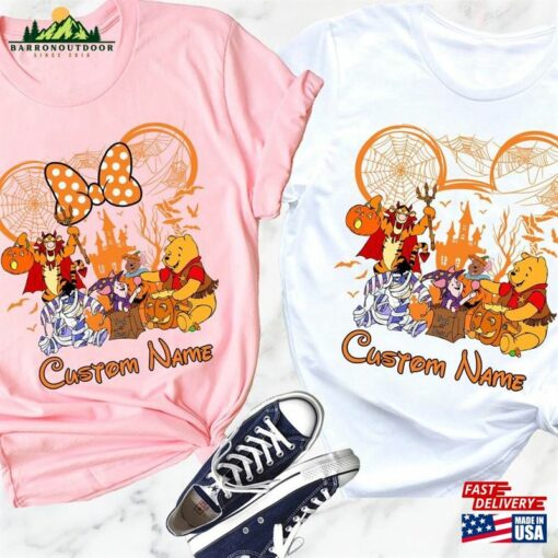 Custom Name The Pooh And Friends Halloween Party 2023 Tee Disney Winnie Shirt Family T-Shirt Hoodie