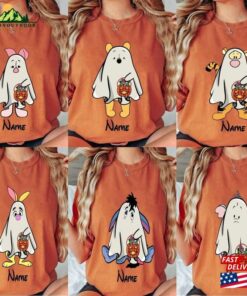 Custom Winnie The Pooh Character Halloween Comfort Colors Shirt Disney Ghost Mickey Hoodie Sweatshirt