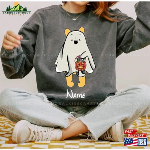 Custom Winnie The Pooh Character Halloween Comfort Colors Shirt Disney Ghost Mickey Sweatshirt Unisex