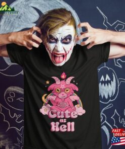 Cute As Hell Funny Devil Kawaii Lucifer Humor Satan Pink Halloween Costumes 2023 Vintage Joke T-Shirt Sweatshirt Classic