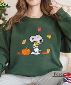 Cute Fall Snoopy Sweatshirt Halloween Unisex Autumn Leaves Pumpkin T-Shirt