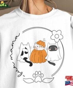 Cute Fur Mom Sweatshirt Ghost Cat Shirt Lover Hoodie