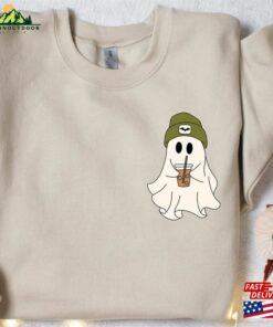Cute Ghost Coffee Sweatshirt Spooky Weatshirt Womens Halloween T-Shirt Classic