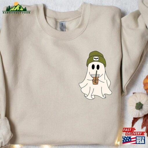 Cute Ghost Coffee Sweatshirt Spooky Weatshirt Womens Halloween T-Shirt Classic