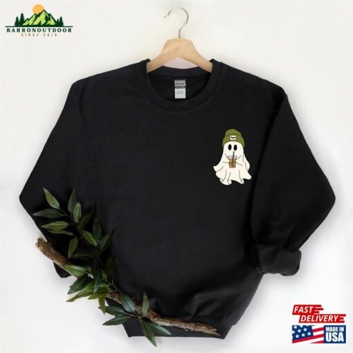 Cute Ghost Coffee Sweatshirt Spooky Weatshirt Womens Halloween T-Shirt Classic