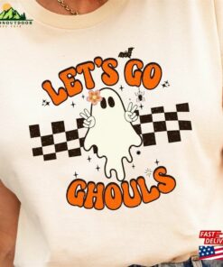 Cute Peace Ghost Halloween Shirt Let’s Go Ghouls Unisex Hoodie