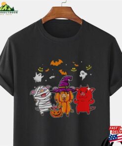 Cute Pigs In Mummy Wicked Witches Devil Spooky T-Shirt Halloween Sweatshirt Cat Classic Unisex