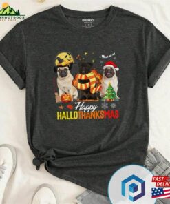 Cute Pug Happy Hallothanksmas T Shirt Halloween Sweatshirt Sweater 3