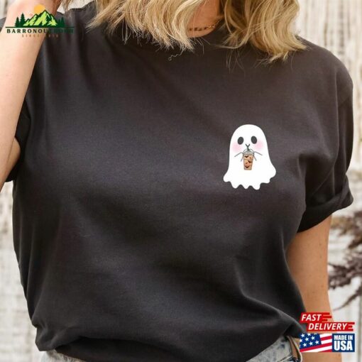 Cute Spooky Coffee T-Shirt Women’s Ghost Shirt Unisex