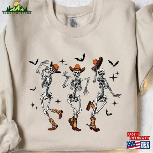 Dancing Skeleton Sweatshirt Pumpkin Sweater Shirt Unisex