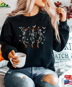 Dancing Skeleton Sweatshirt Pumpkin Sweater Shirt Unisex 3 Dancing Skeleton Sweatshirt Pumpkin Sweater Shirt Unisex 4