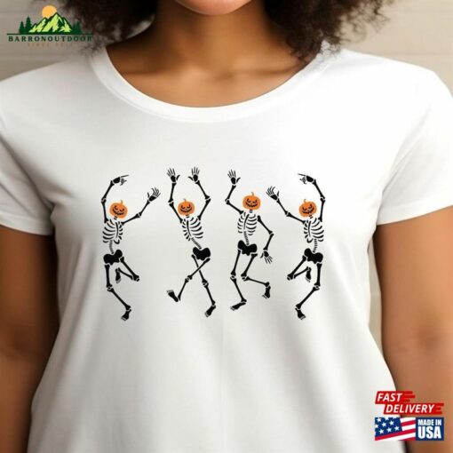 Dancing Skeleton Tshirt Halloween Cute Shirts Unisex Classic