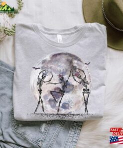 Dancing Skeletons Floral Moon Halloween Plus Size Shirt Spooky Season Clothing Pumpkin Patch Outfit T Shirt Classic 3