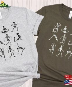 Dancing Skeletons Retro Halloween Crewneck Sarcastic Skeleton T-Shirt Vintage Fall Tee Sweatshirt