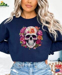 Dia De Los Muertos Sweatshirt Skeleton And Roses Day Of The Dead Celebration Classic T Shirt 3