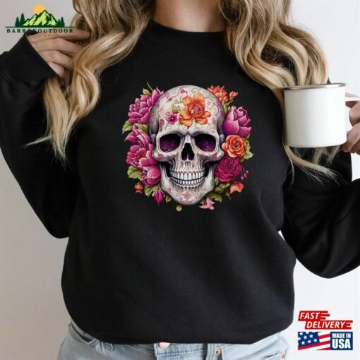 Dia De Los Muertos Sweatshirt Skeleton And Roses Day Of The Dead Celebration Classic T-Shirt