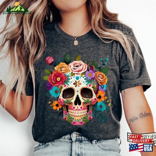 Dia De Los Muertos T-Shirt Day Of The Dead Sugar Skull Tshirt Hoodie