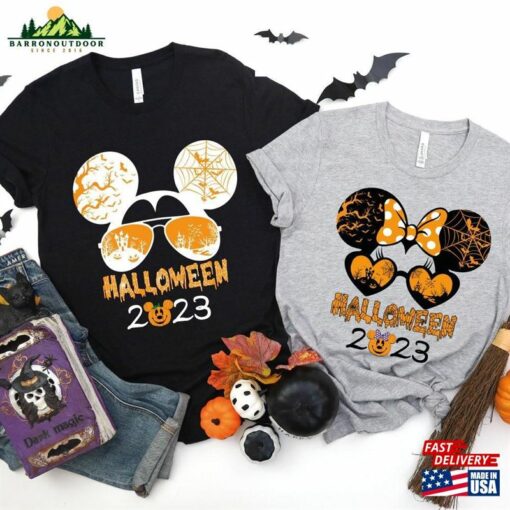 Disney 2023 Halloween Sweatshirt Custom Tee Mickey Minnie Shirt T-Shirt Hoodie