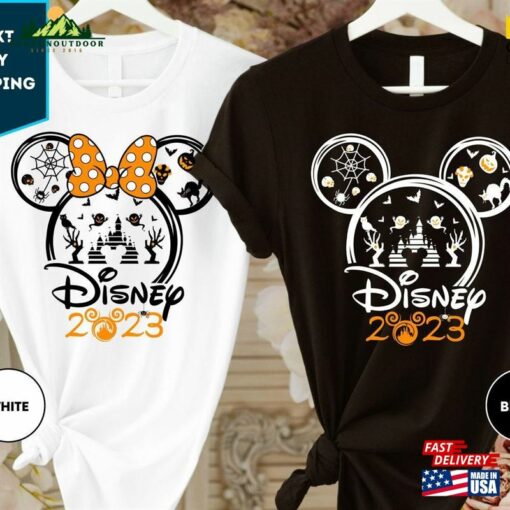 Disney 2023 Mickey And Minnie Mouse Halloween Shirt World Disneyland Vacation Trip Shirts Classic Sweatshirt