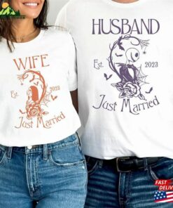 Disney Couple Wife Husband Est 2023 Jack Sally Shirt Mr And Mrs Skellington Unisex Hoodie 3
