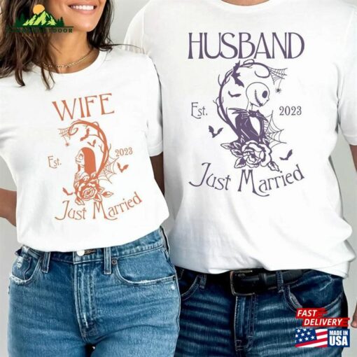 Disney Couple Wife Husband Est 2023 Jack Sally Shirt Mr And Mrs Skellington Unisex Hoodie