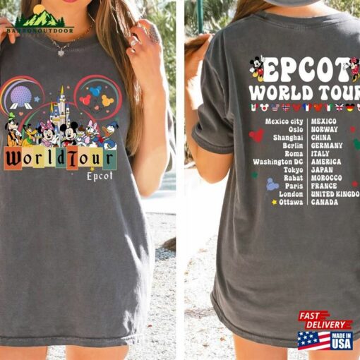 Disney Epcot World Tour 2023 Shirt Walt Drink Around The Sweatshirt Hoodie