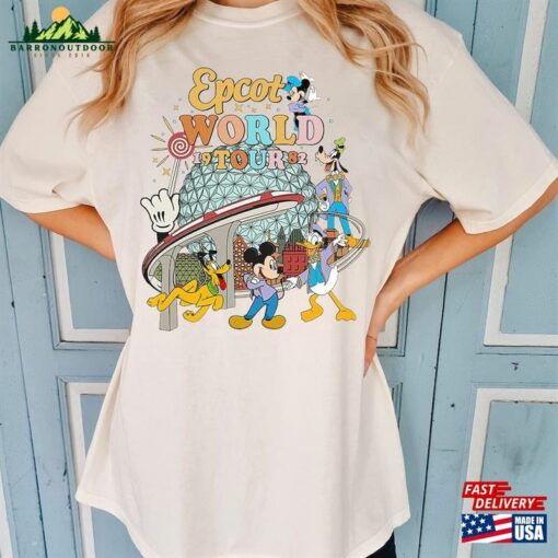Disney Epcot World Tour Comfort Colors Shirt Retro Mickey And Friends Sweatshirt T-Shirt
