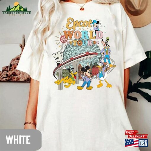 Disney Epcot World Tour Comfort Colors Shirt Retro Mickey And Friends Sweatshirt T-Shirt