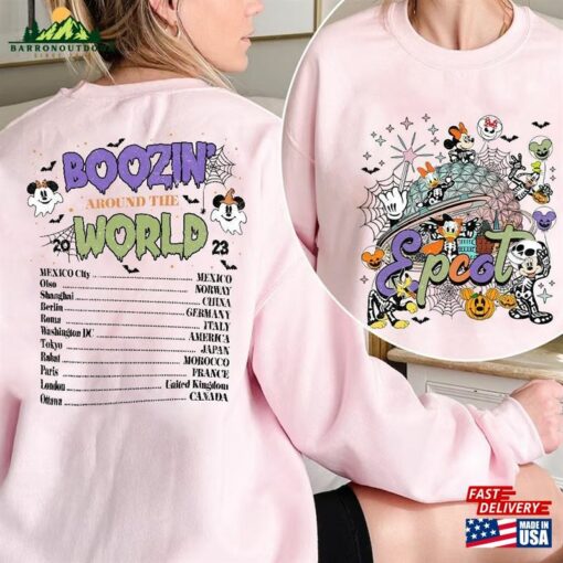 Disney Epcot World Tour Shirt Halloween Boozin Around The 2023 Classic Sweatshirt