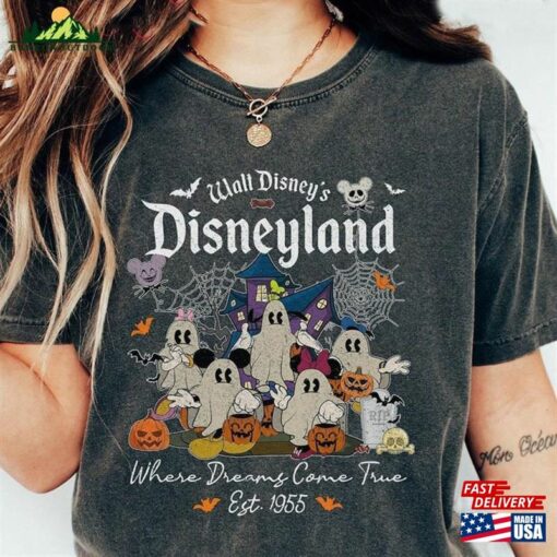 Disney Ghost Halloween Shirt Vintage Disneyland Trick Or Treat Mickey Tee Fall Sweatshirt Hoodie T-Shirt