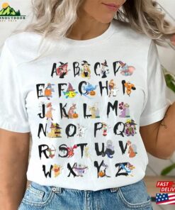 Disney Halloween Alphabet Characters From A To Z Shirt Teacher T-Shirt Walt World Classic