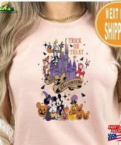 Disney Halloween Castle Mickey And Friends Shirt T-Shirts Sweatshirt Unisex Hoodie