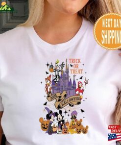 Disney Halloween Castle Mickey And Friends Shirt T Shirts Sweatshirt Unisex Hoodie 4