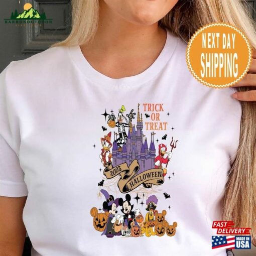 Disney Halloween Castle Mickey And Friends Shirt T-Shirts Sweatshirt Unisex Hoodie