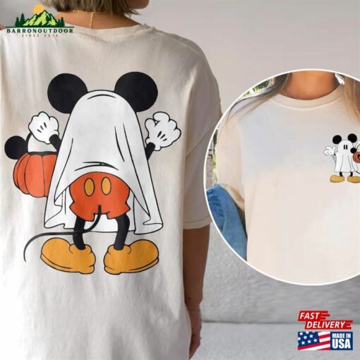 Disney Halloween Comfort Colors Shirt Mickey Ghost Spooky Season T-Shirt Hoodie