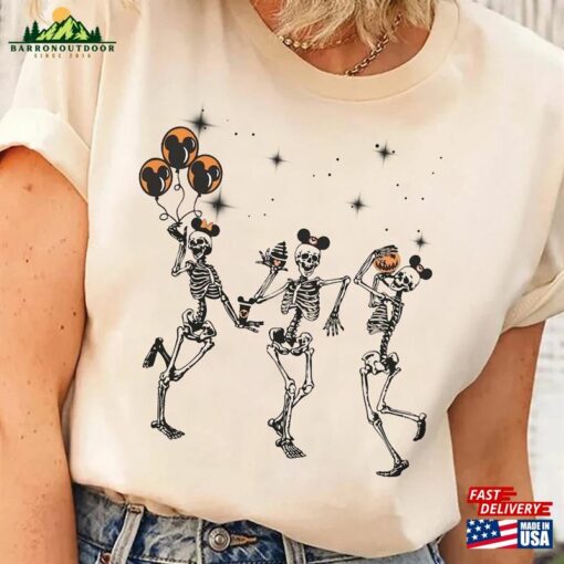 Disney Halloween Dacing Skeleton Mickey Ears Shirt Disneyland Family T-Shirt Sweatshirt
