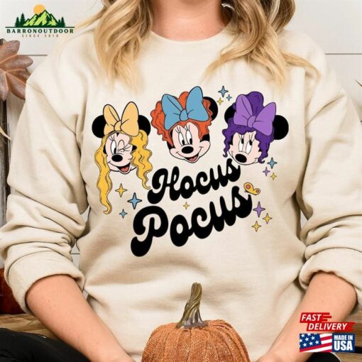 Disney Halloween Hocus Pocus Shirt Sweatshirt Mickey And Minnie Sanderson Sisters Comfort Colors T-Shirt Unisex