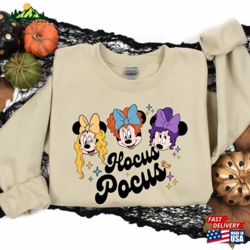 Disney Halloween Hocus Pocus Shirt Sweatshirt Mickey And Minnie Sanderson Sisters Comfort Colors T-Shirt Unisex