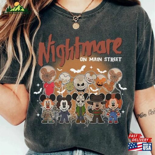 Disney Halloween Nightmare Comfort Colors Shirt Mickey Minnie Retro Classic T-Shirt