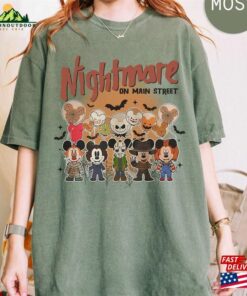Disney Halloween Nightmare Comfort Colors Shirt Mickey Minnie Retro T Shirt Unisex 3