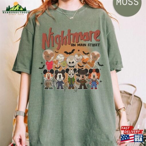 Disney Halloween Nightmare Comfort Colors Shirt Mickey Minnie Retro T-Shirt Unisex