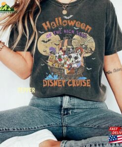 Disney Halloween On The High Seas 2023 Comfort Colors Shirt Vintage Cruise Hoodie T-Shirt